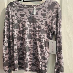 Athleta Momentum Floral Purple Top NWT Size L